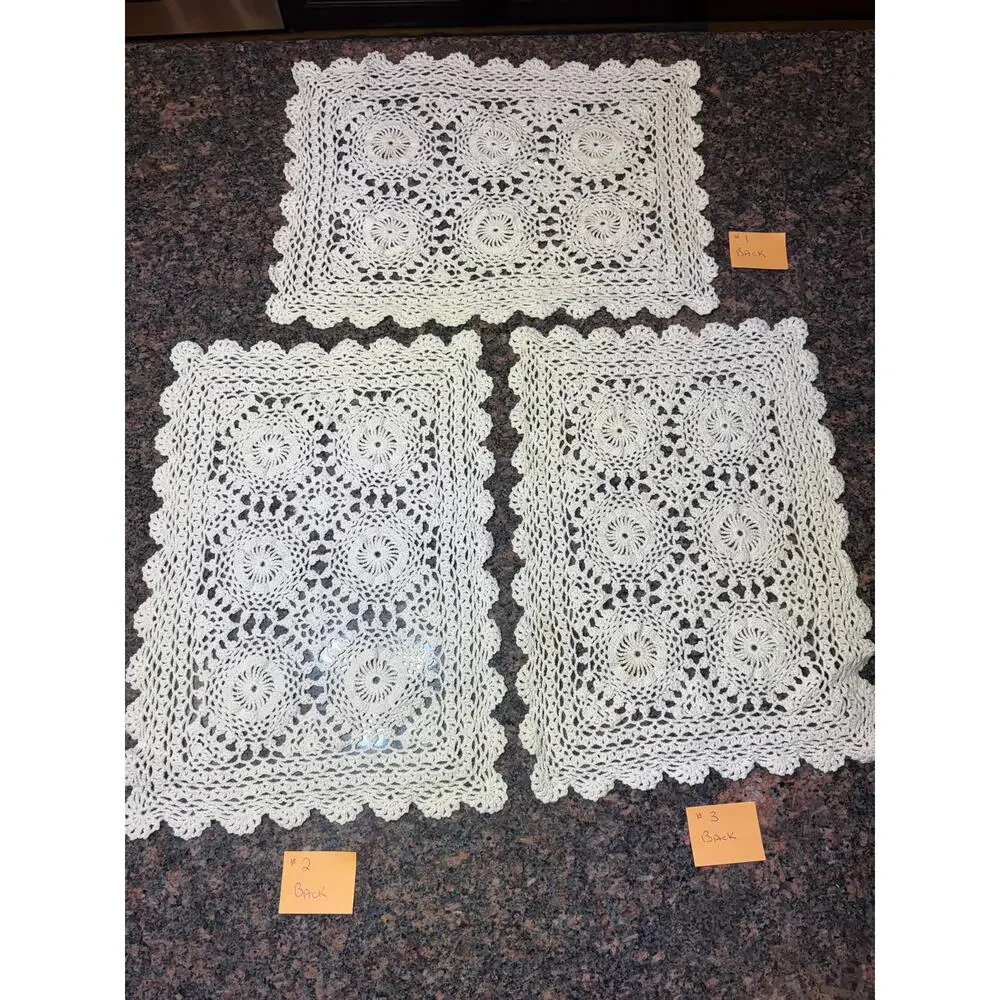 Vintage Crochet Lace Cream Doily 10.5